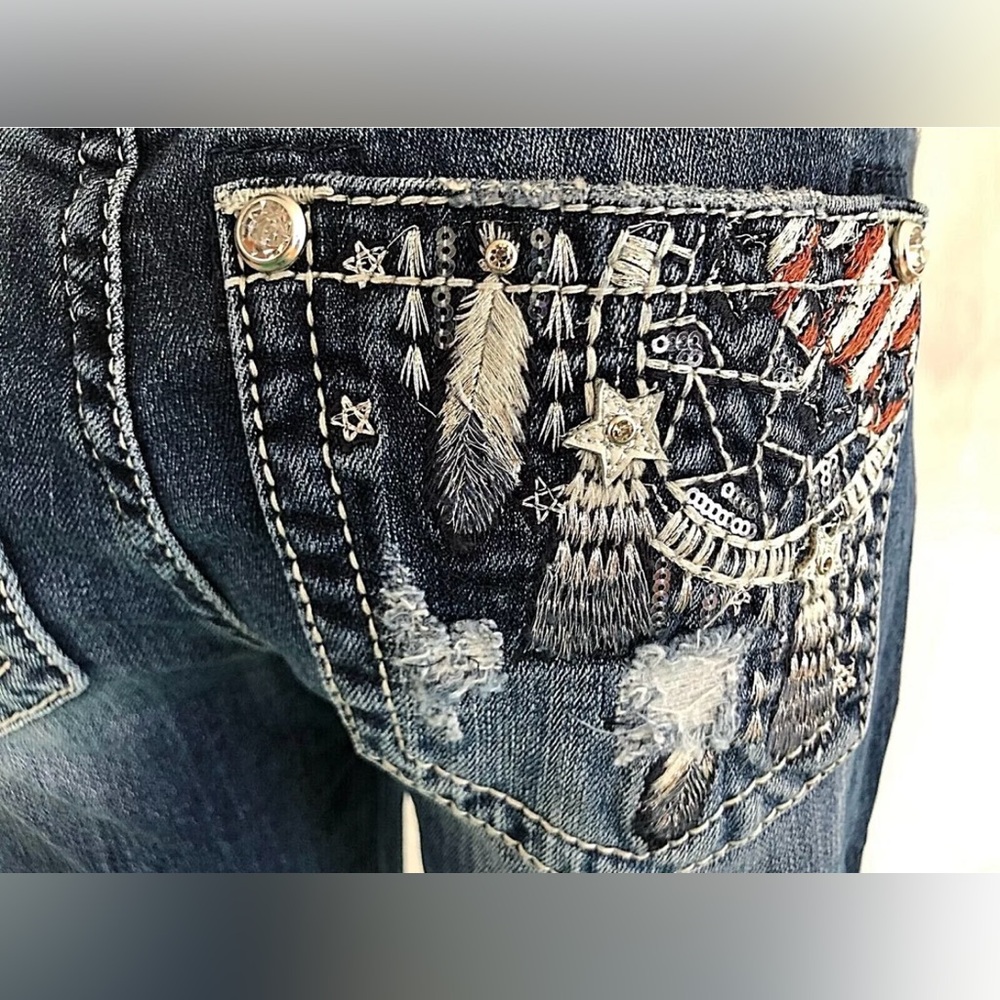 Miss Me Jeans Mid Rise Boot - Size 29 Dark Blue
